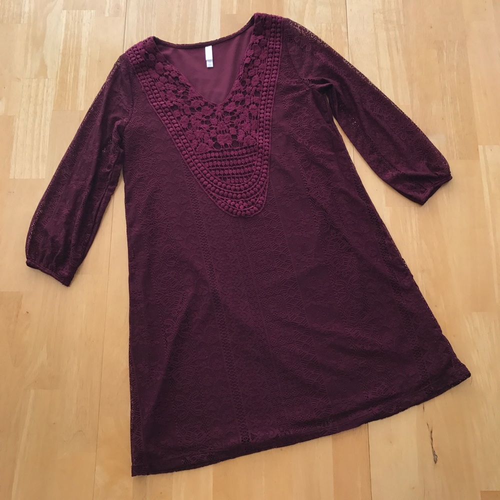 Never Worn Xhilaration Burgundy Lace Dress